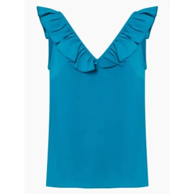 Shop French Connection Ocean Depth Recycled Crepe Ruffle Cami Top