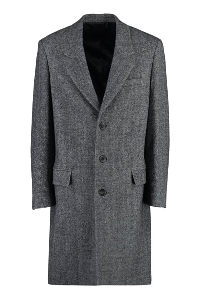Shop Isabel Marant Johel Herringbone Pattern Coat In Grey