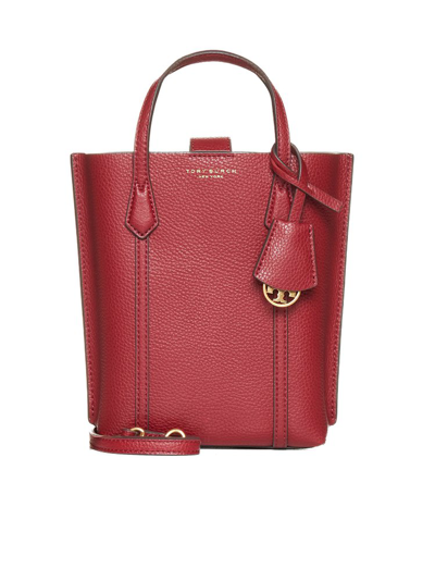 Shop Tory Burch Perry Logo Plaque Mini Tote Bag In Red