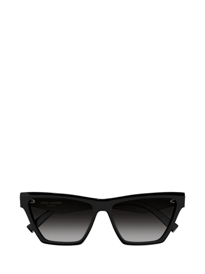 Shop Saint Laurent Eyewear Cat In Black