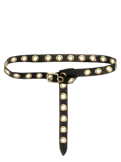 Shop Isabel Marant Delicia Stud Detailed Belt In Black