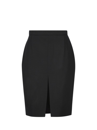 Shop Saint Laurent Tuxedo Pencil Skirt In Black