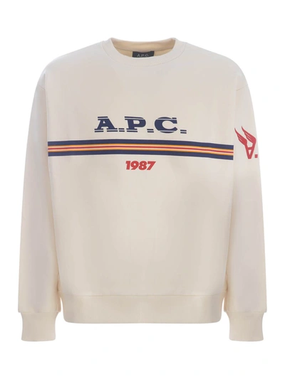 Shop Apc A.p.c. Sweatshirt  "adam" In Beige