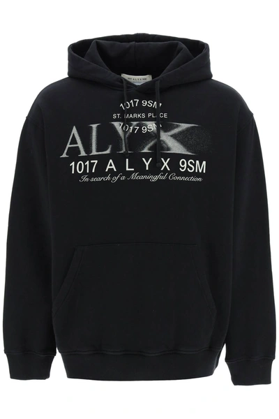 Shop Alyx Hoodie With Print In Black