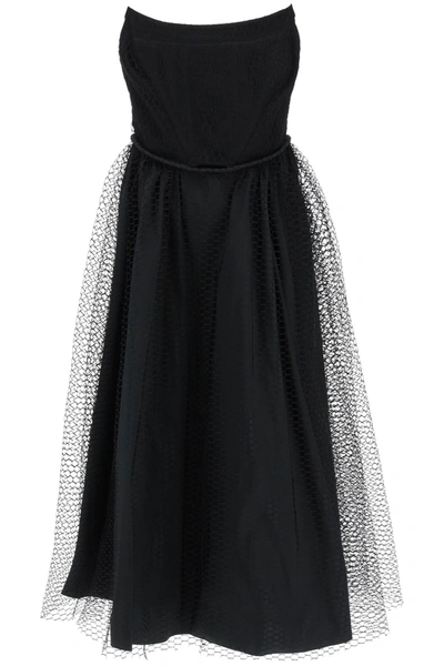 Shop 19:13 Dresscode Midi Mesh Bustier Dress In Black
