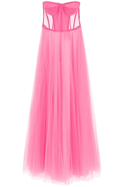 Shop 19:13 Dresscode Tulle Long Bustier Dress In Multicolor
