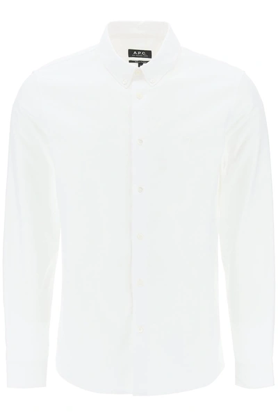 Shop Apc Button-down Shirt In White