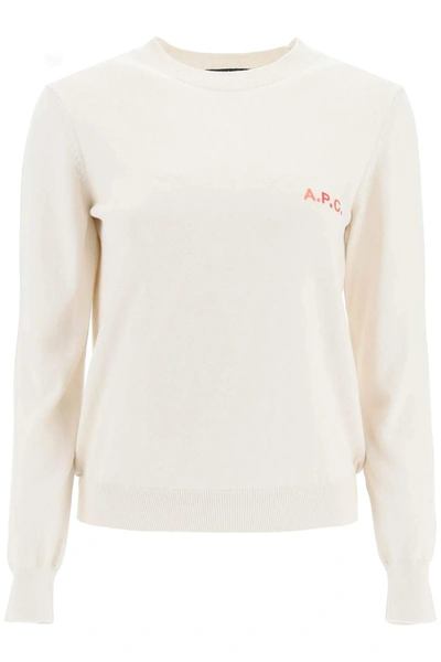 Shop Apc Pullover With Embroidered Logo In White
