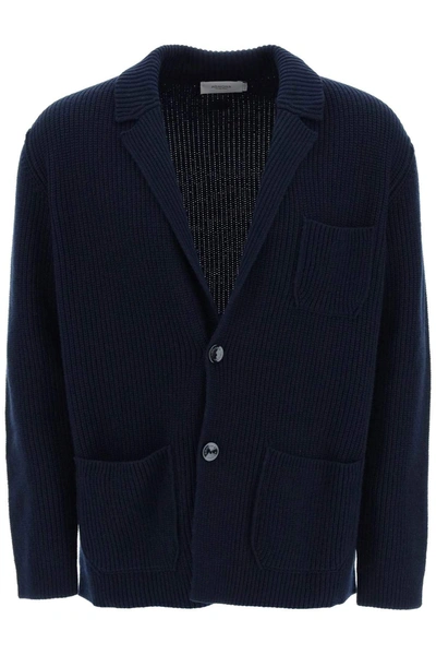 Shop Agnona Cashmere & Cotton Cardigan In Blue