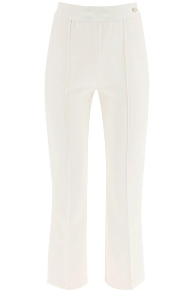 Shop Agnona Technical Cotton Jersey Pants In White