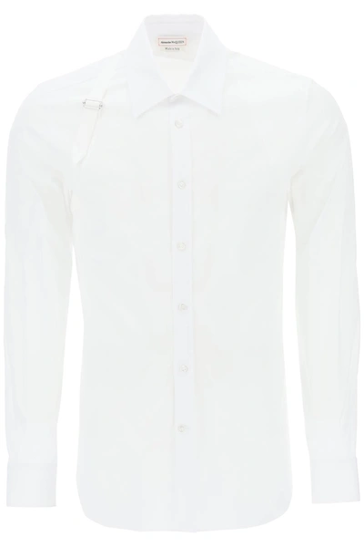 Shop Alexander Mcqueen Harness Shirt In Stretch Cotton In White