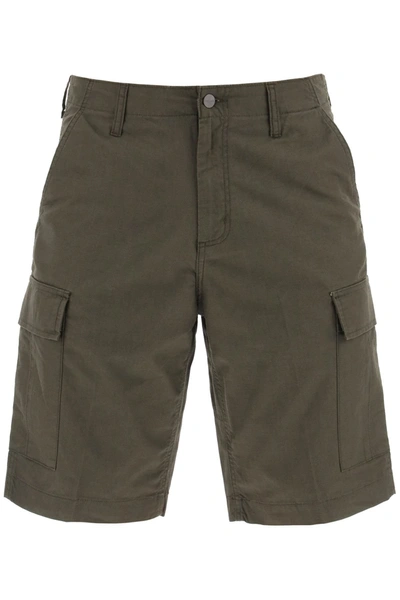 Shop Carhartt Regular Cargo Shorts In Ripstop Cotton In Brown
