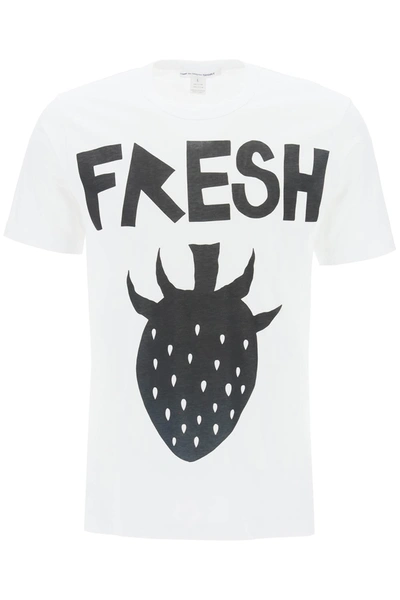 Shop Comme Des Garçons Shirt Fresh Strawberry Print T-shirt In Multicolor