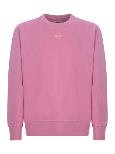 Autry Logo-print Cotton Sweatshirt In Rosa Shocking