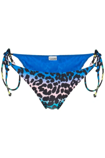 Shop Ganni Econyl Bikini Bottom In Multicolor