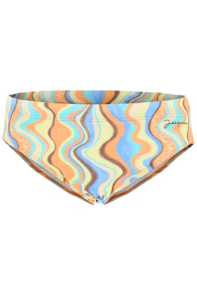 Shop Jacquemus 'desert Waves' Swim Briefs In Multicolor