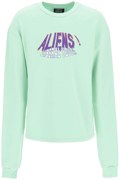 Shop Liberal Youth Ministry Aliens Sweatshirt In Green