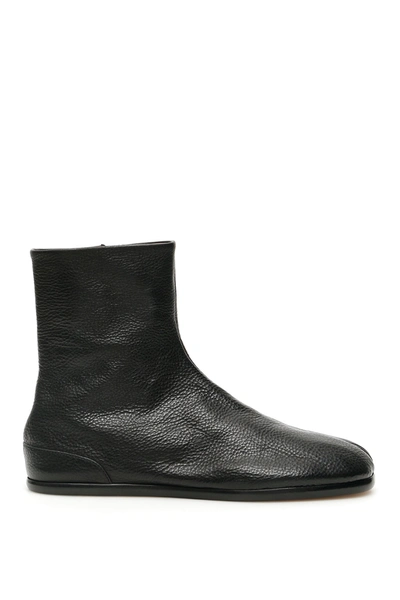 Shop Maison Margiela Tabi Flat Boots In Black