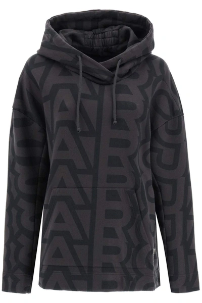 Marc Jacobs Monogram Oversized Hoodie In Brown