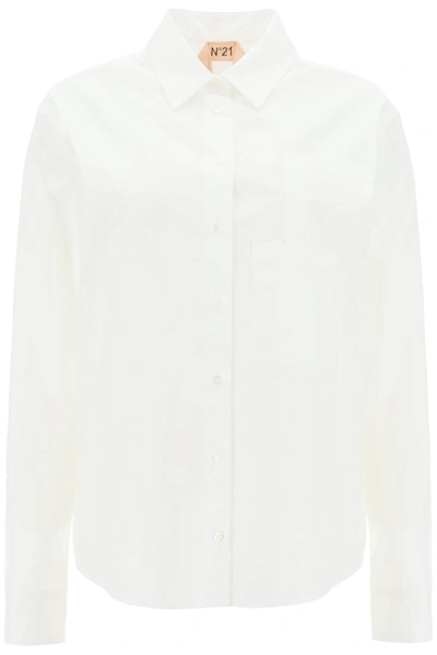 Shop N°21 Poplin Cotton Shirt In White