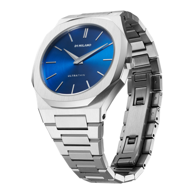 Shop D1 Milano Watch Ultra Thin 34mm In Blue/silver