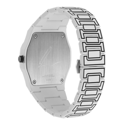 D1 Milano Polycarbon White Sketch Polycarbonate Quartz Watch