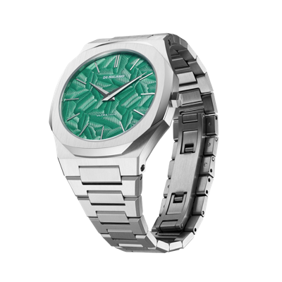 Shop D1 Milano Watch Ultra Thin 40mm In Green/silver