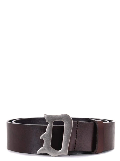 Shop Dondup Leather Belt In Brown