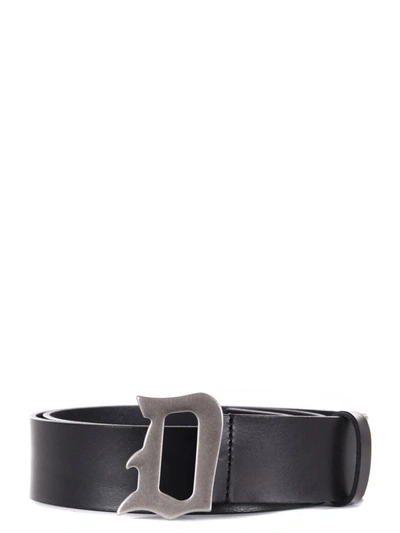 Shop Dondup Leather Belt In Black