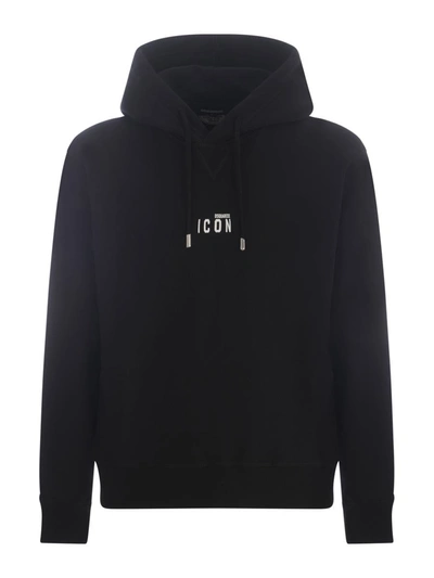 Shop Dsquared2 Hooded Sweatshirt  "icon Small" In Black