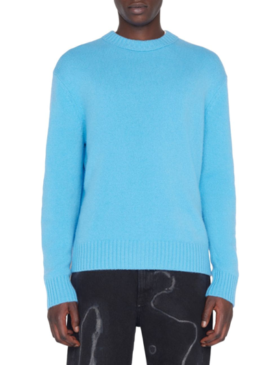 Shop Frame Men's Cashmere Crewneck Sweater In Bright Blue
