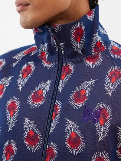Blue Feather-jacquard elasticated-waist track jacket, Needles
