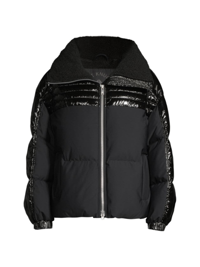 Shop Moose Knuckles Women's Elmira Glossy Bomber Jacket In Black
