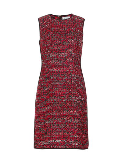 Shop St John Women's Bouclé Tweed Sheath Dress In Crimson Black Multi