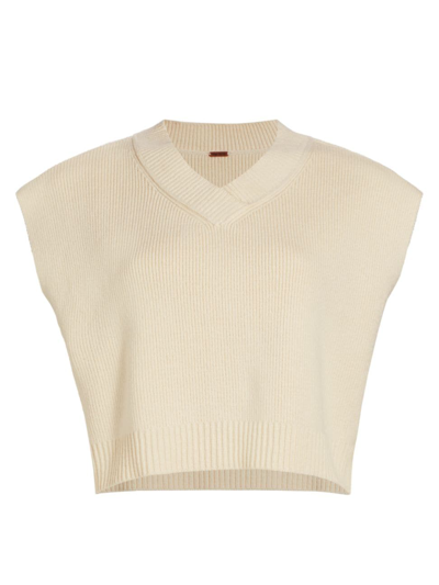 Shop Free People Women's Easy Street Crop Sweater Vest In Cream
