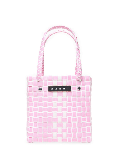 Shop Marni Basket Bag In Light Pink