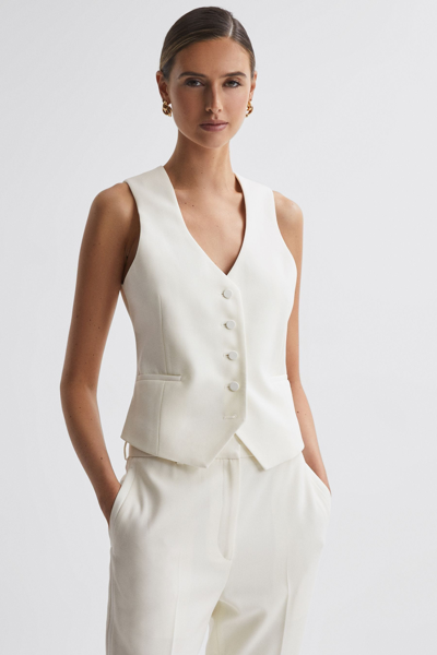 Shop Reiss Mila - Off White Tailored Fit Wool Suit Waistcoat, Us 0