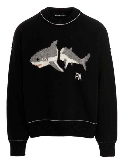 Shop Palm Angels 'pa Shark' Sweater In Black