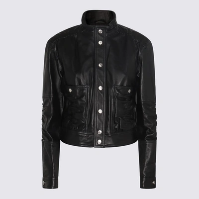 Dsquared2 Black Solid Band Collar Jacket In Black