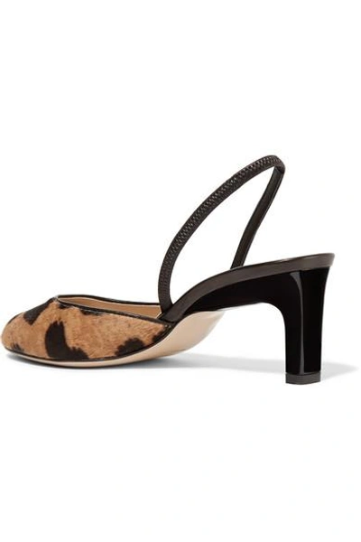 Shop Paul Andrew Celestine Leopard-print Calf Hair Slingback Pumps