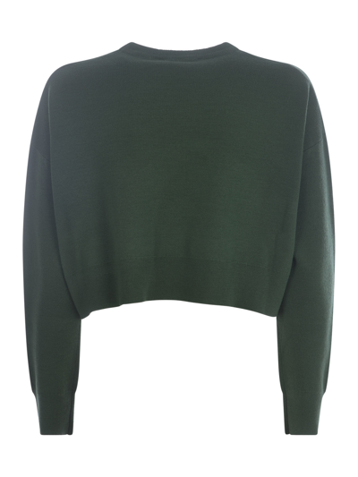 Shop Max Mara Sweater  Sir In Jacquard Wool In Verde Militare