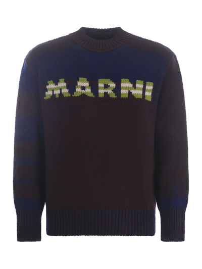 Shop Marni Sweater  In Virgin Wool In Bicolore