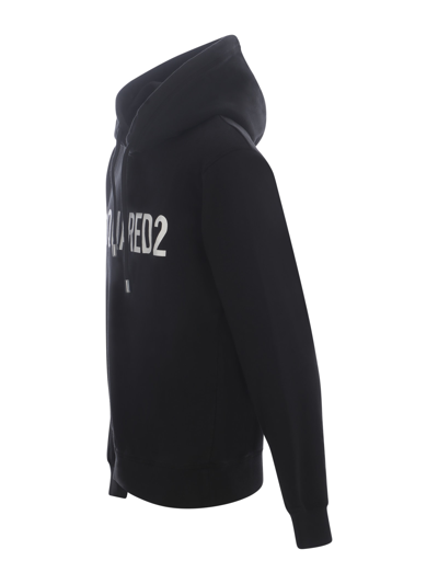 Shop Dsquared2 Hooded Sweatshirt  In Cotton In Nero