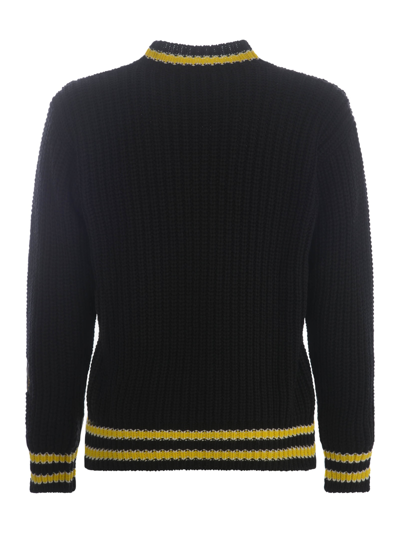 Shop Msgm Sweater  In Virgin Wool Blend In Nero