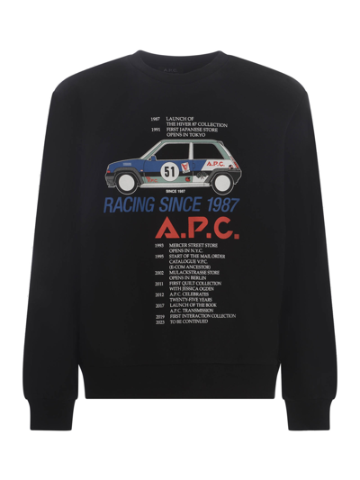 Shop Apc Sweatshirt A.p.c. Mack In Cotton In Nero