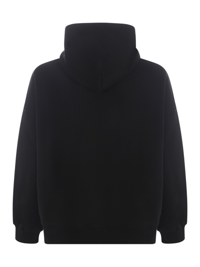 Shop Gcds Hooded Sweatshirt  In Cotton In Nero