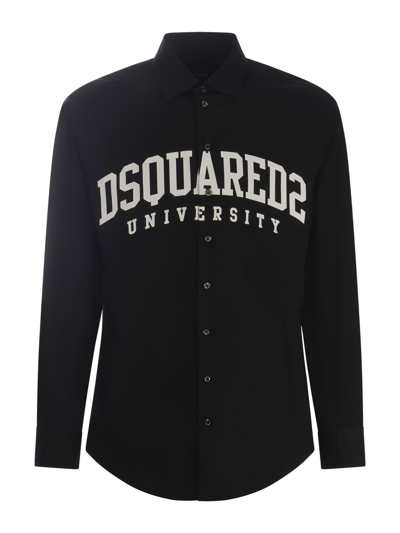 Shop Dsquared2 Shirt  University In Cotton In Nero