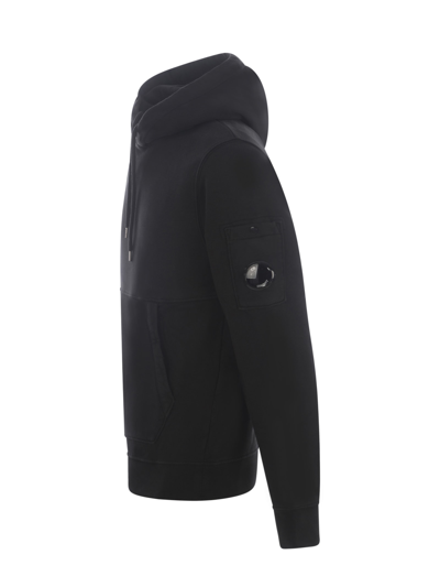 Shop C.p. Company Hoodie  In Cotton In Nero