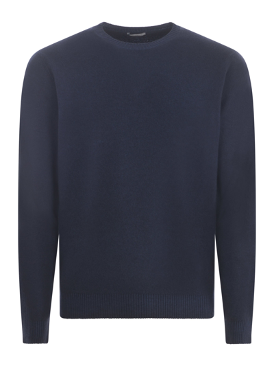 Shop Malo Sweater  In Virgin Wool In Blu Avio