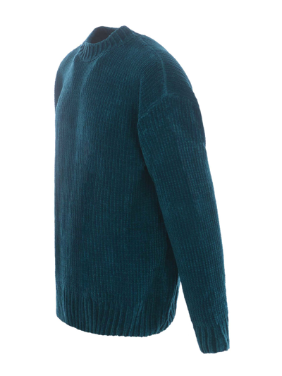Shop Bonsai Sweater  In Cotton Blend In Petrolio